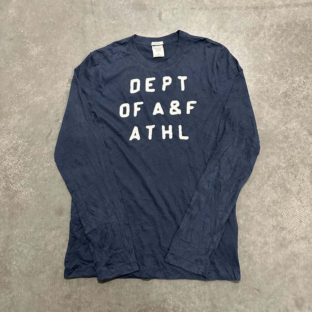 Abercrombie & Fitch Muscle Dept Athletics Long Sleeve Shirt Size S Applique